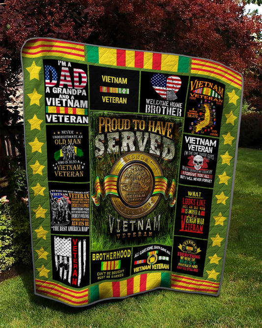 Proud To Be A Vietnam Veteran TD21110097 Quilt Blanket