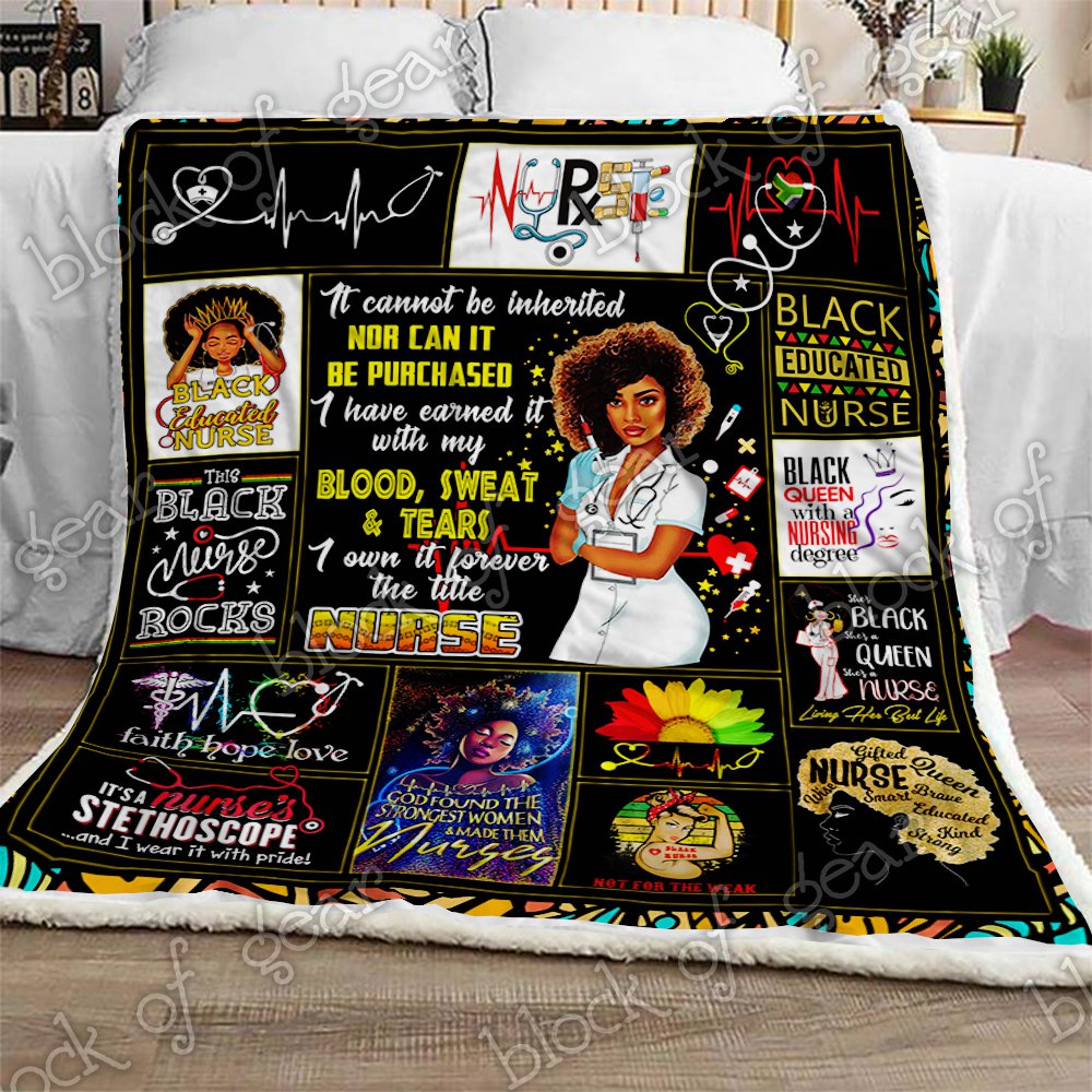 Proud Black Nurse CL1909160MDF Sherpa Fleece Blanket