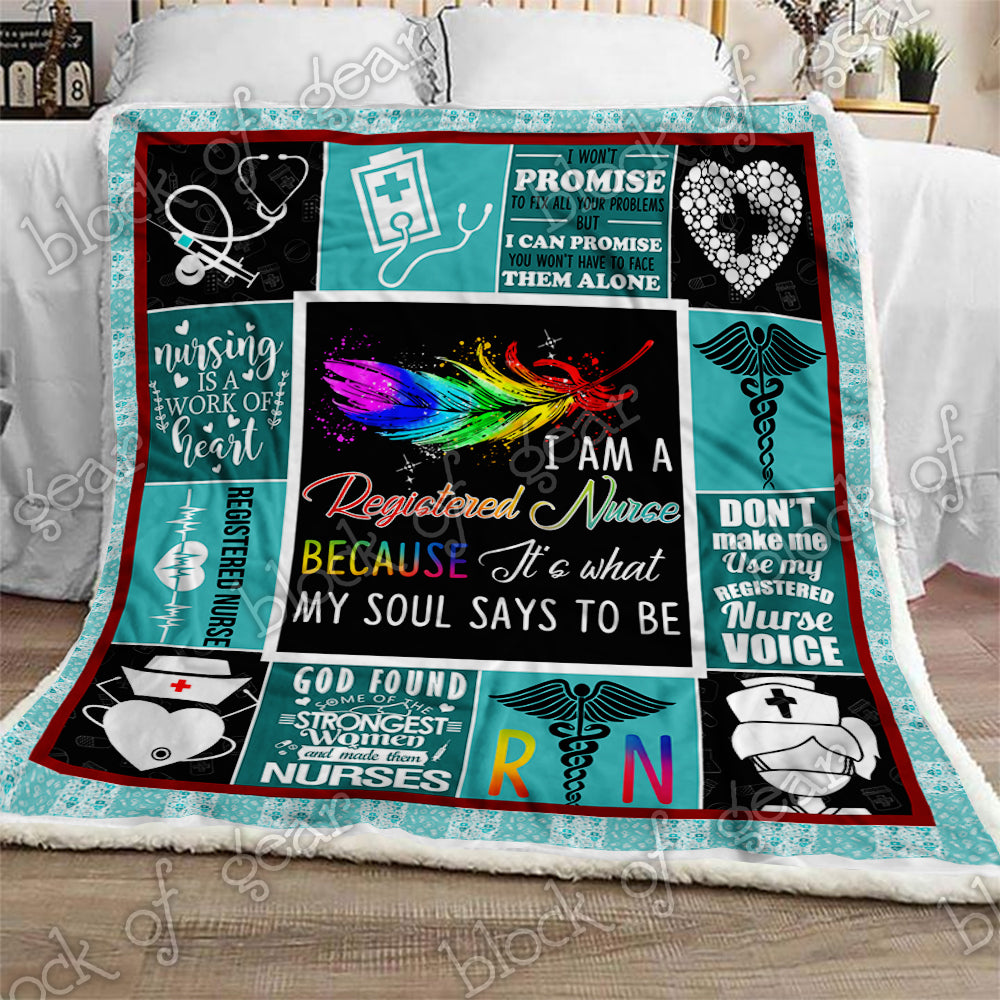 Proud Registered Nurse CL180990MDF Sherpa Fleece Blanket