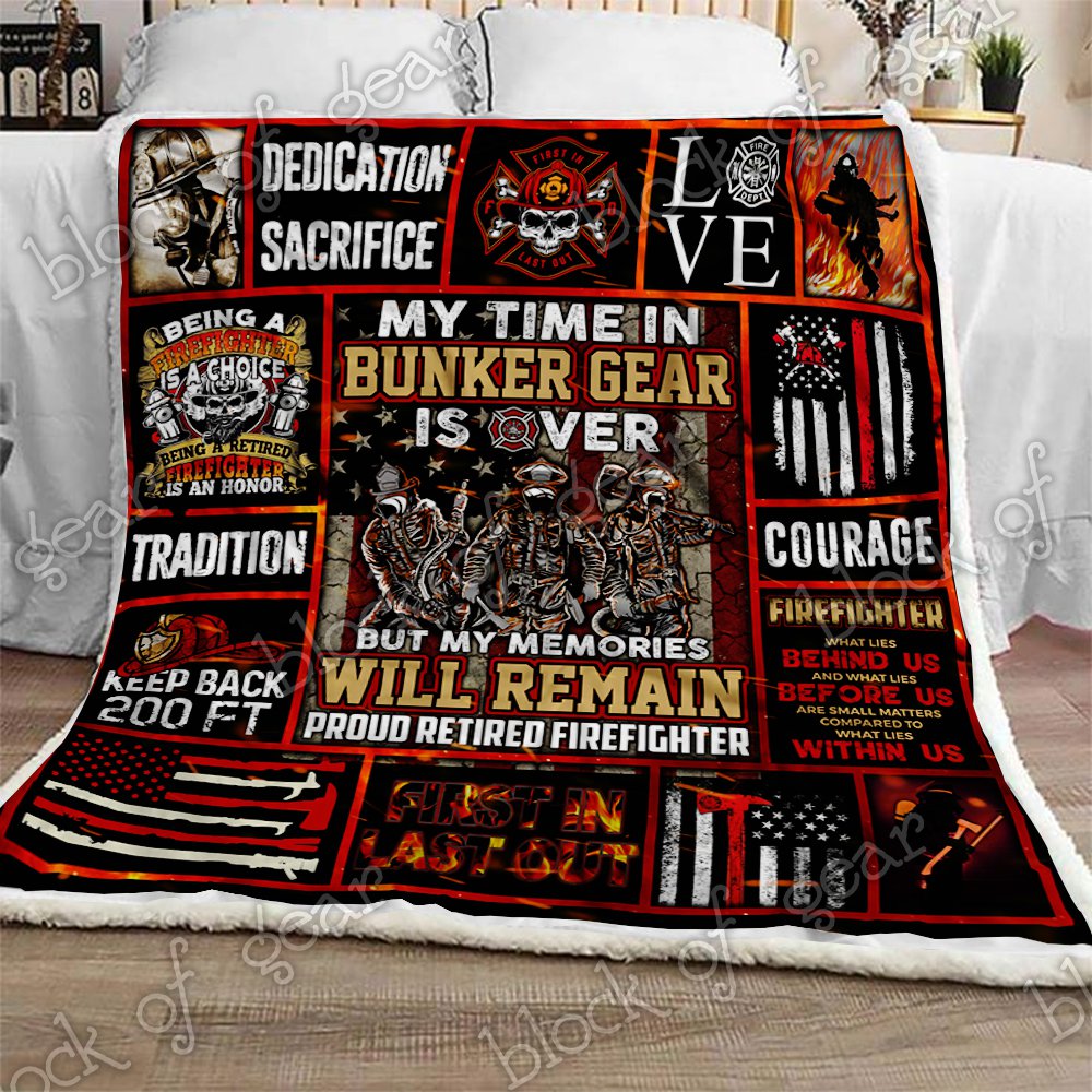 Proud Retired Firefighter 1 CL2109110MD Sherpa Fleece Blanket