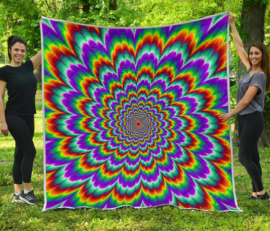 Psychedelic Expansion Optical Illusion CL17100473MDQ Quilt Blanket