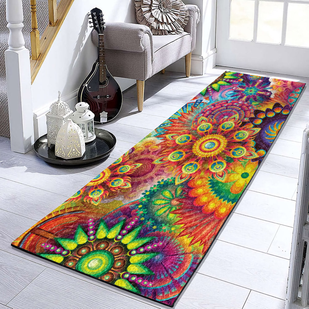 Psychedelic Floral HN081078RU Runner Rug