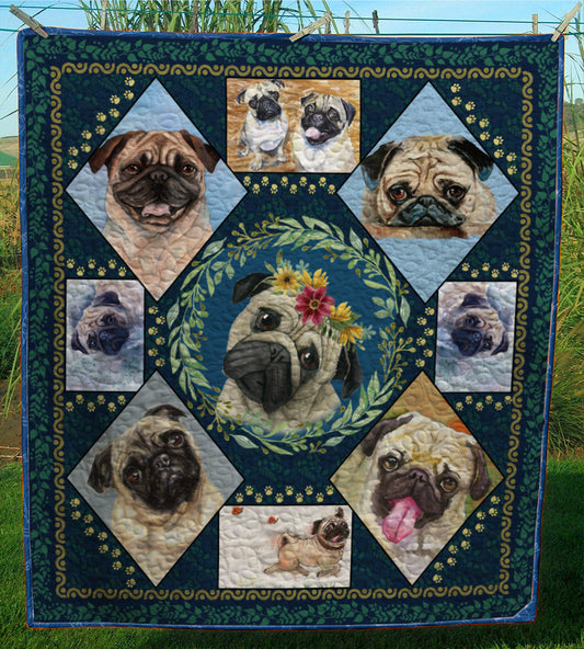 Pug CL28101010MDQ Quilt Blanket