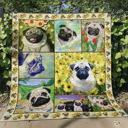 Pug D010776 Quilt Blanket