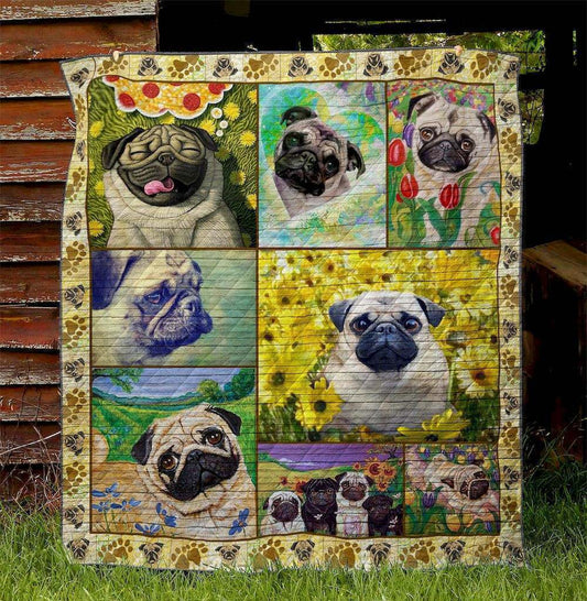 Pug D9065 Quilt Blanket