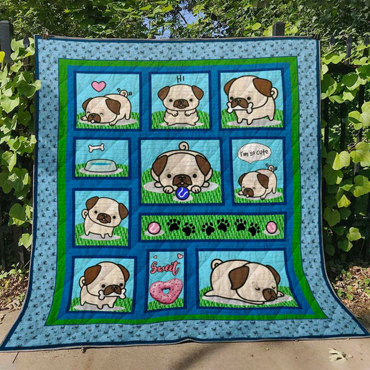 Pug ML140621 Quilt Blanket