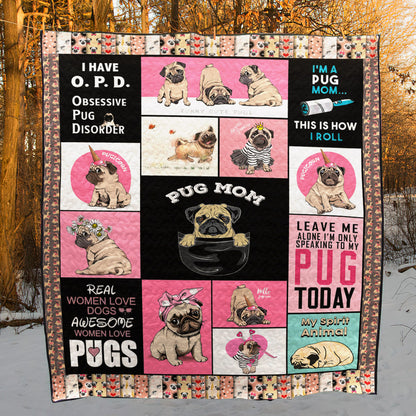 Pug Mom CLT150650 Quilt Blanket