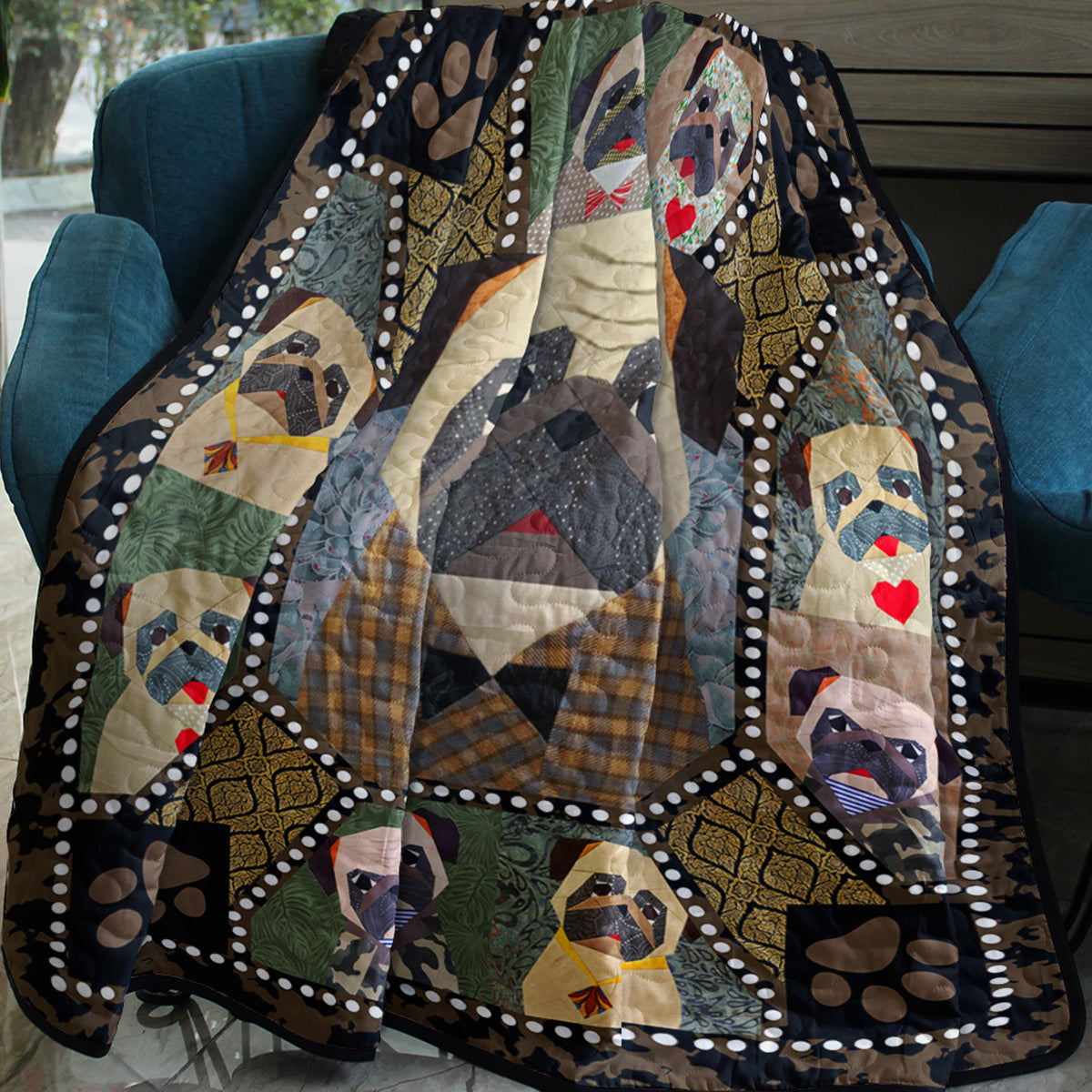 Pug Art Quilt HM151002T