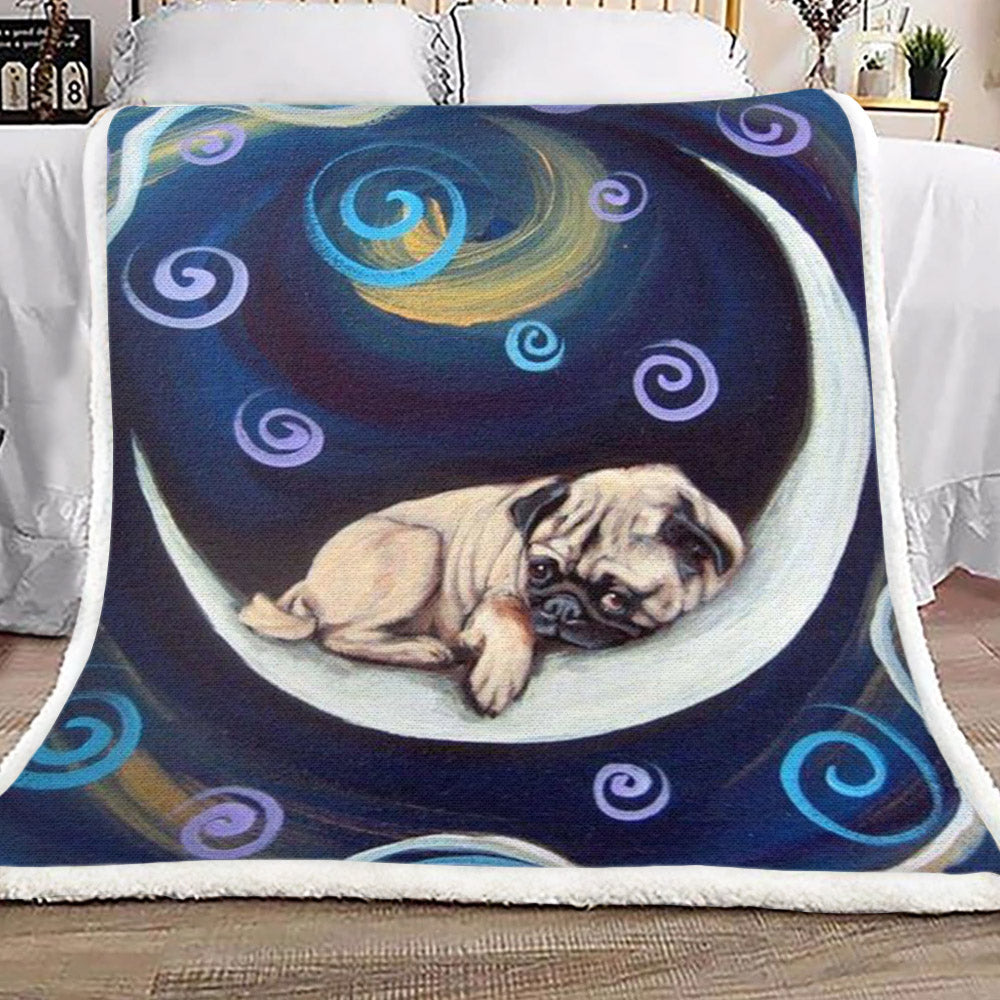 Pug CG3009108TT Sherpa Fleece Blanket