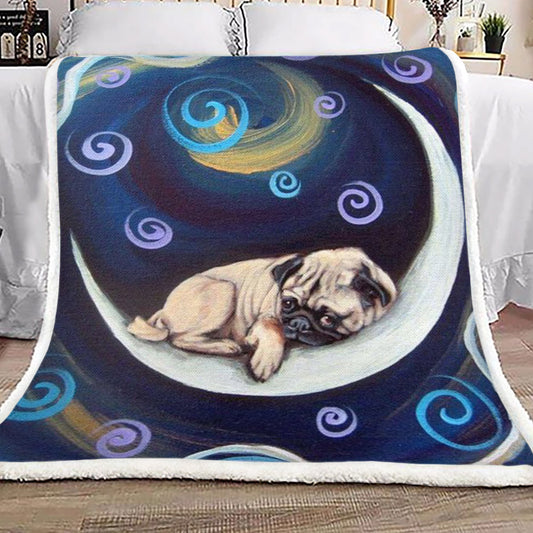 Pug CG3009108TT Sherpa Fleece Blanket