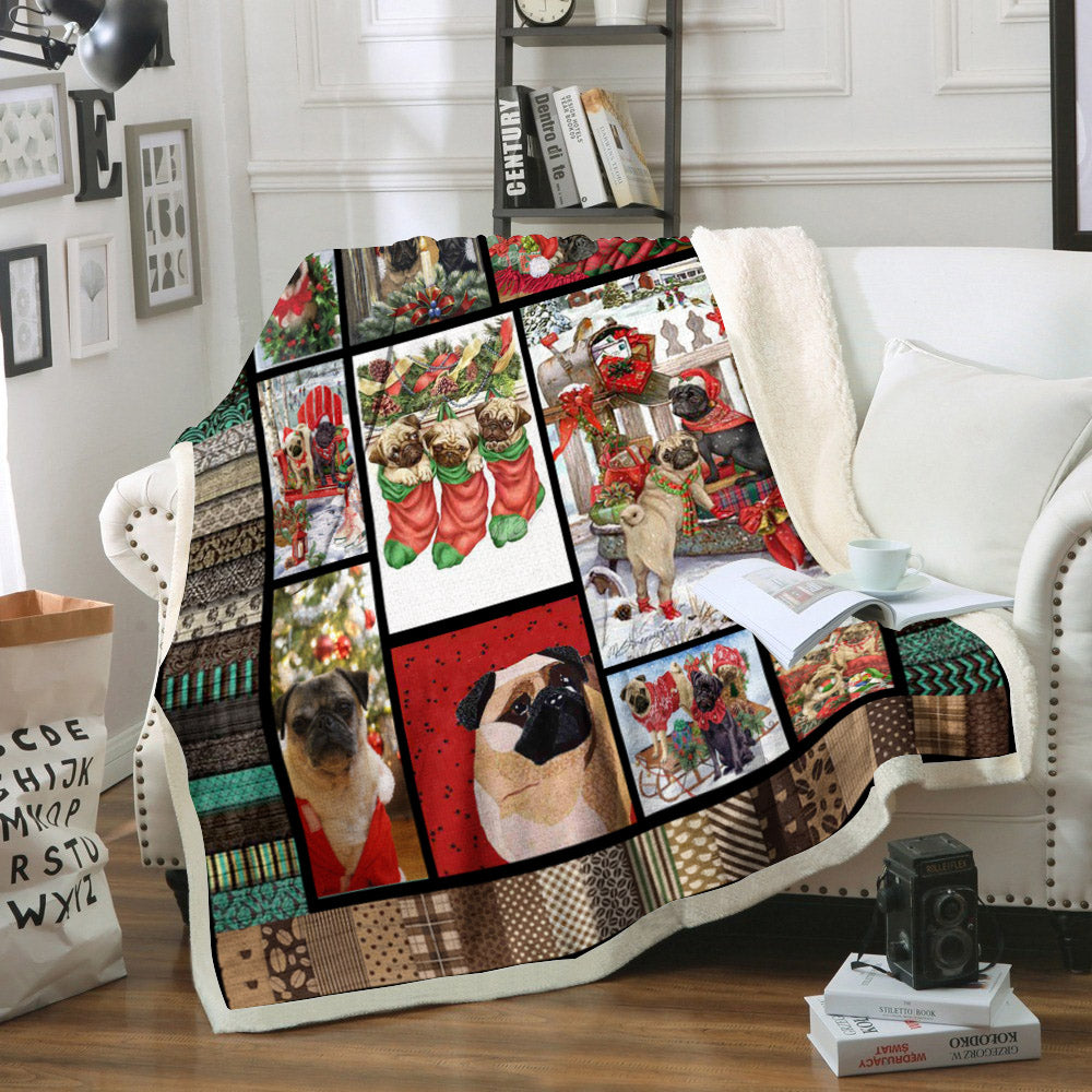 Pug CL02110913MDF Sherpa Fleece Blanket
