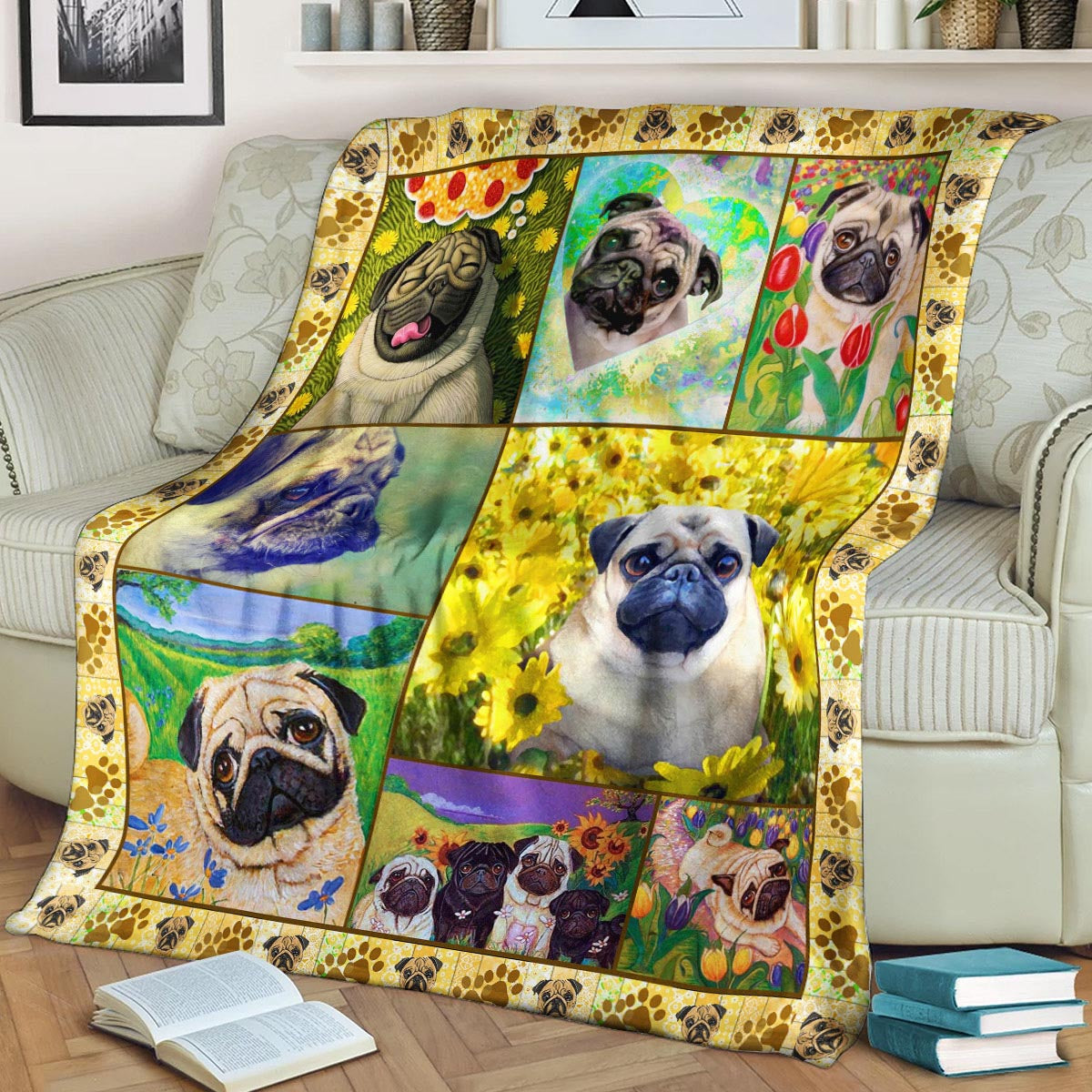 Pug CL170854MD Sherpa Fleece Blanket