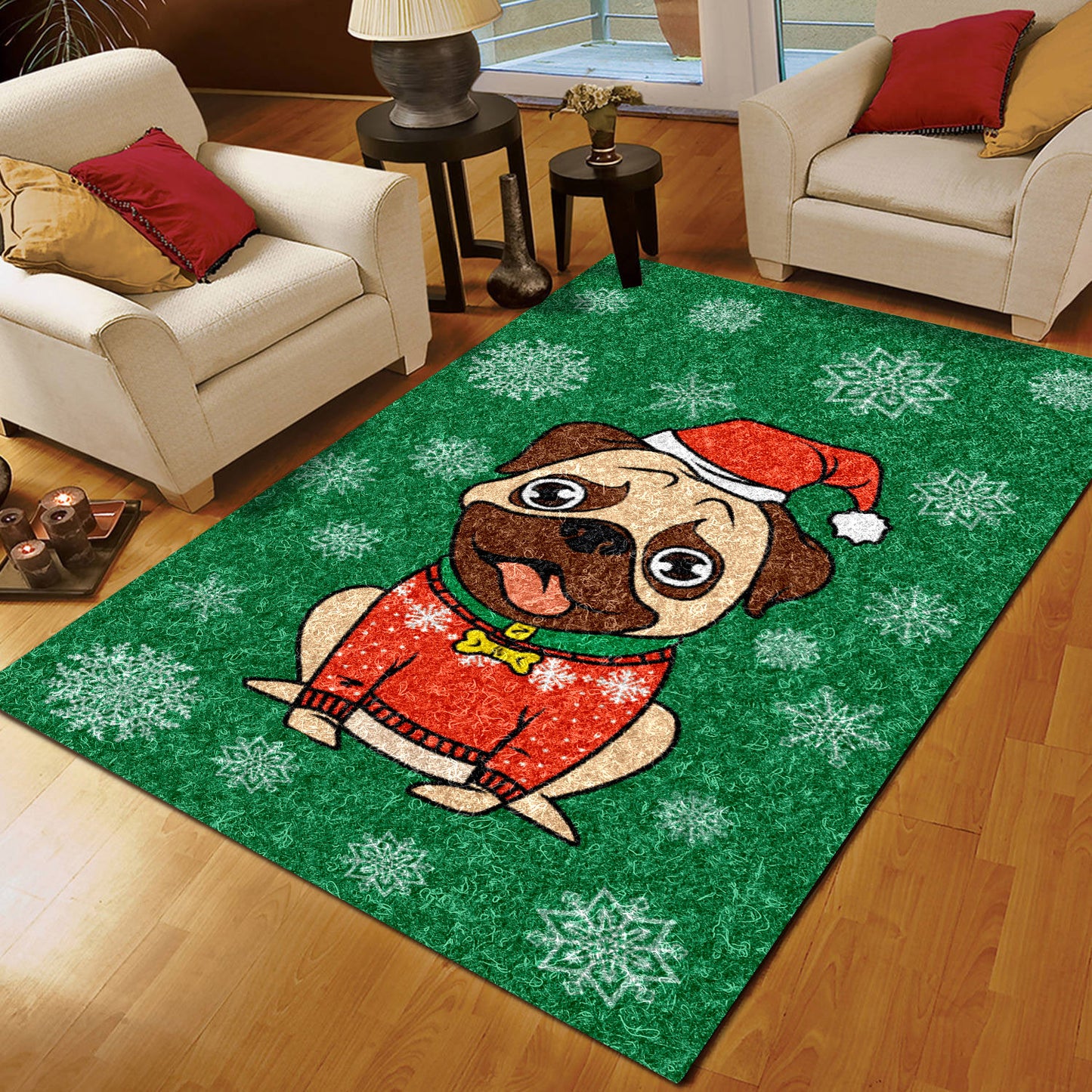 Pug Christmas HM0110128M Rug