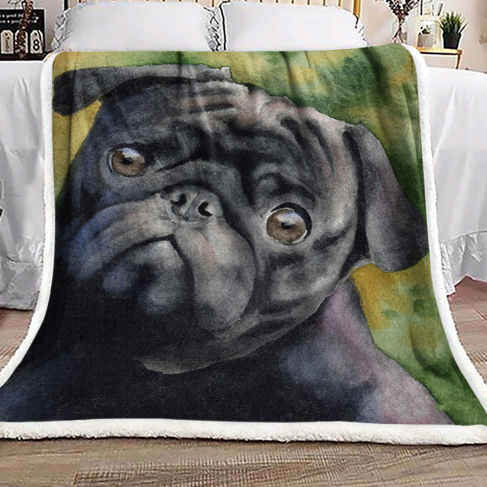 Pug NT0510231F Sherpa Fleece Blanket