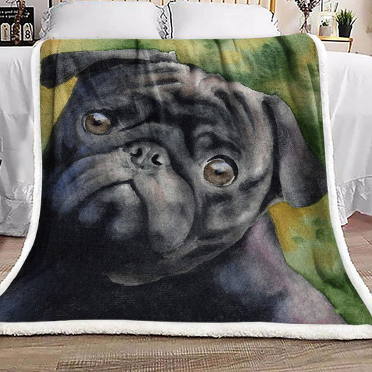 Pug NT0510231F Sherpa Fleece Blanket
