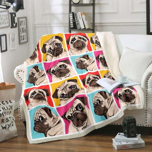 Pug TT0709116TM Sherpa Fleece Blanket
