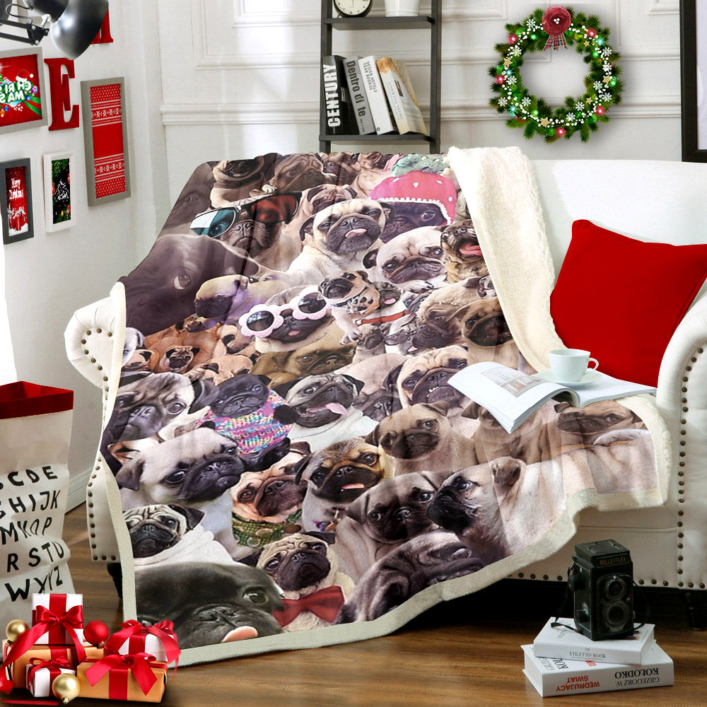 Pug TT2510111TT Sherpa Fleece Blanket