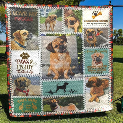 Puggle Enjoy CL10100208MDQ Quilt Blanket