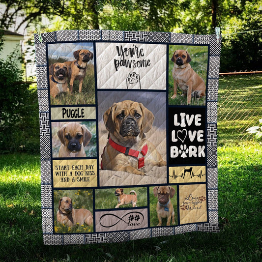 Puggle Pawsome CL10100209MDQ Quilt Blanket