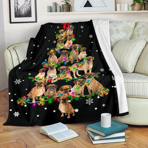 Puggle Christmas Tree CLA0910080F Sherpa Fleece Blanket