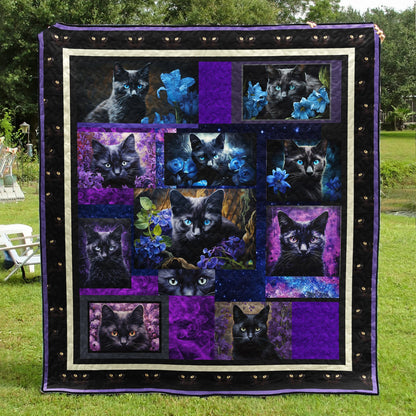 Purple And Black Cat CLH0412532Q Art Quilt