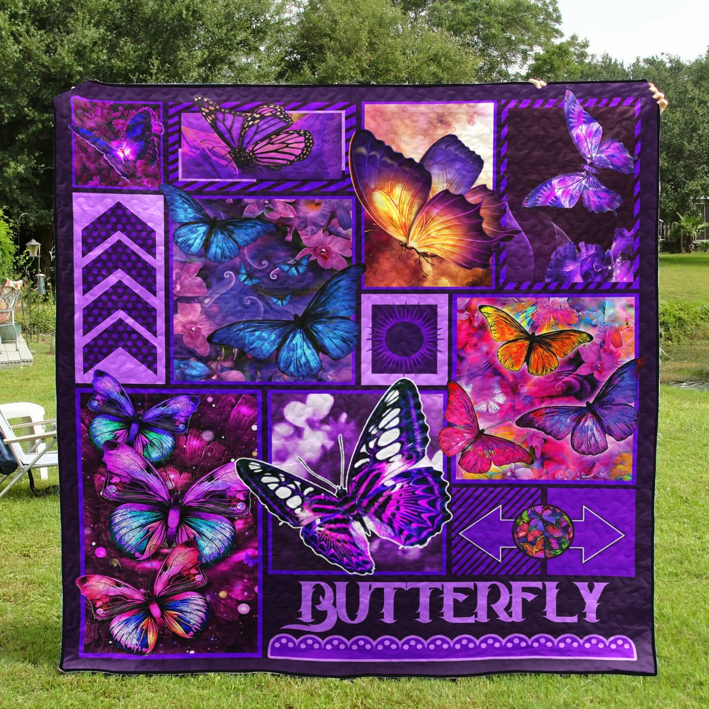 Purple Butterfly ND281008 Art Quilt
