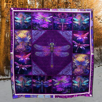 Purple Dragonfly ND211007 Art Quilt