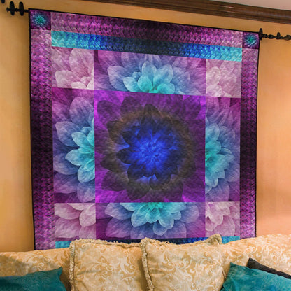 Purple Flower Quilt Blanket TL010707Y