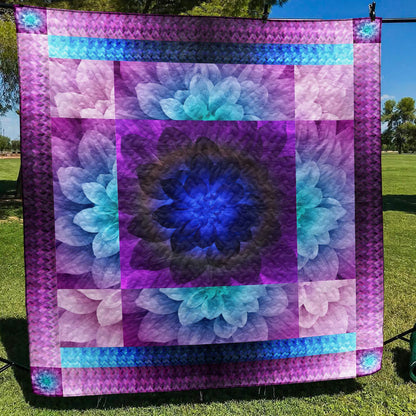 Purple Flower Quilt Blanket TL010707Y