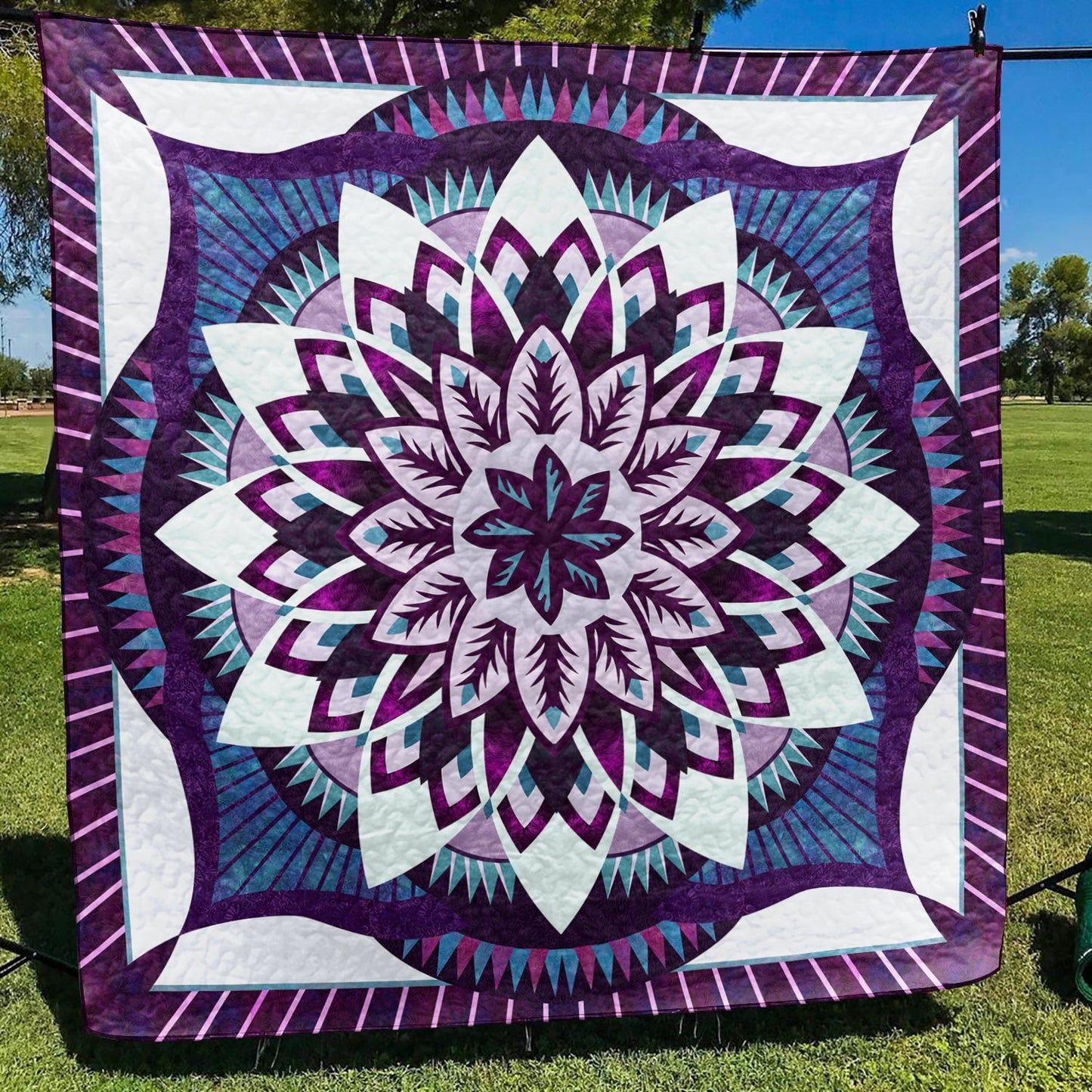 Purple Flower Quilt Blanket TL040704Y
