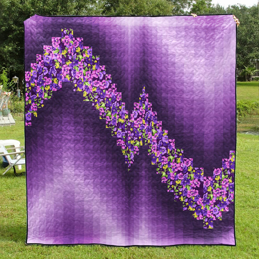 Purple Flower Bargello Quilt Blanket TL260502Y