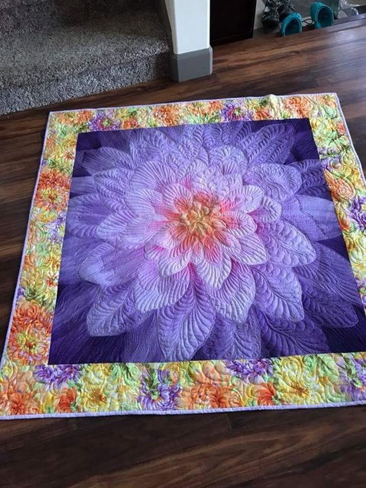 Purple Flower CLM1410072 Quilt Blanket