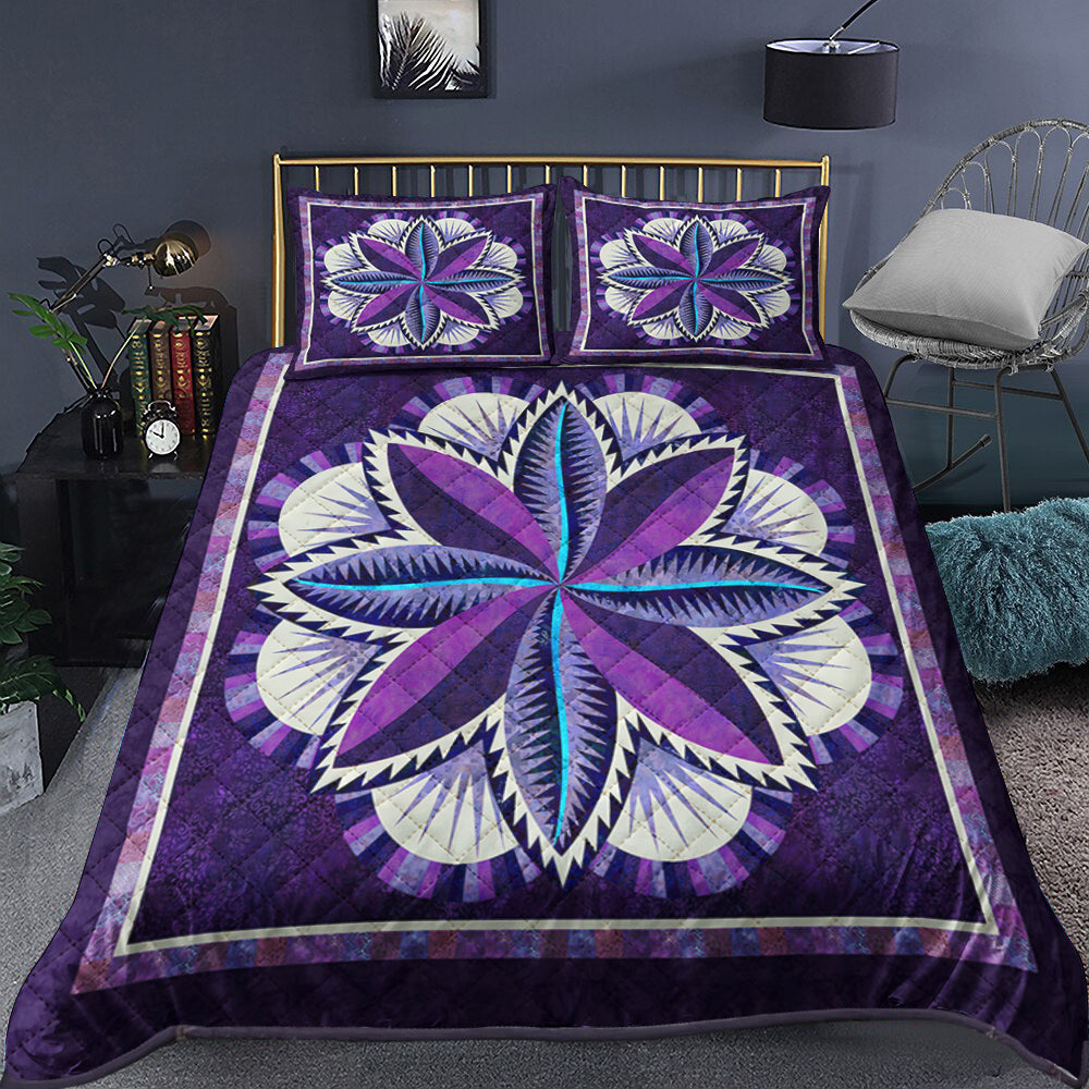 Purple Flower Quilt Bedding Set TL300505QS