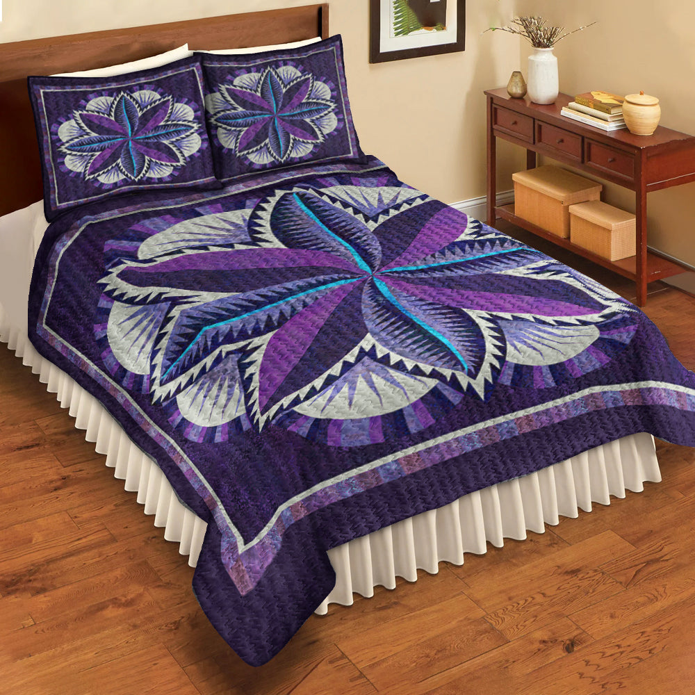 Purple Flower Quilt Bedding Set TL300505QS