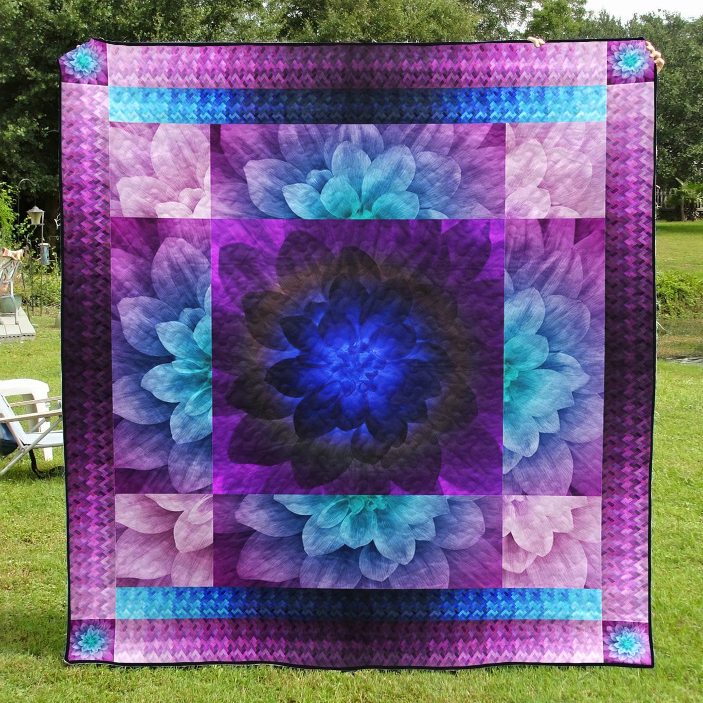 Purple Flower Quilt Blanket TL010707Y