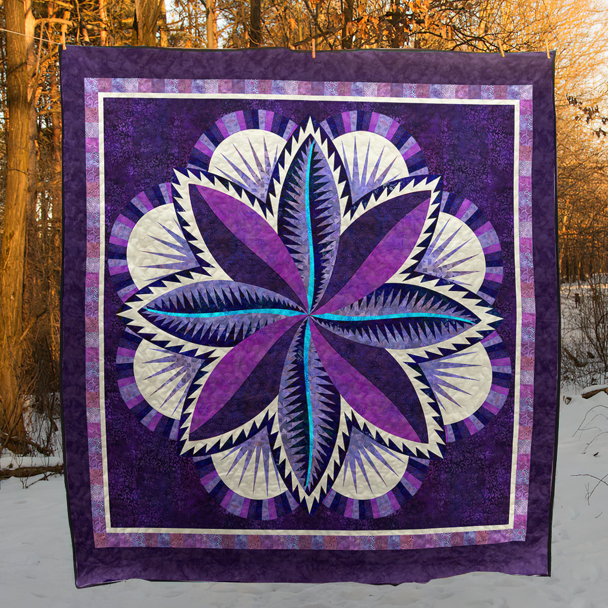 Purple Flower Quilt Blanket TL300505Y