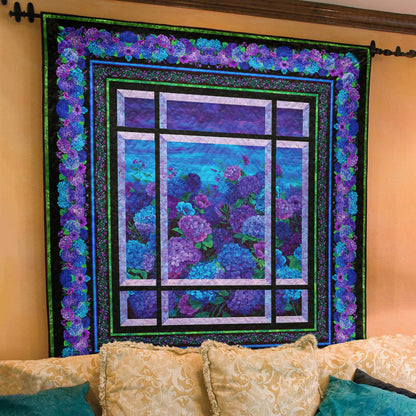 Purple Flower Window Quilt Blanket TL090705Y