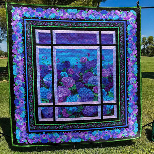 Purple Flower Window Quilt Blanket TL090705Y