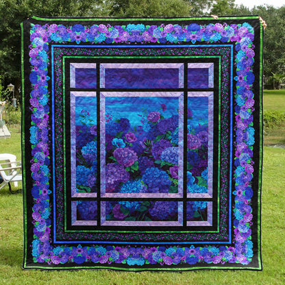 Purple Flower Window Quilt Blanket TL090705Y