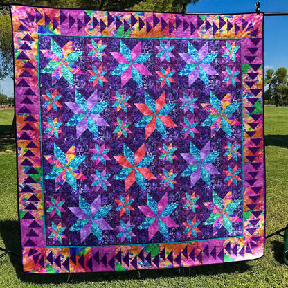 Purple Flying Geese Quilt Blanket HM040702M