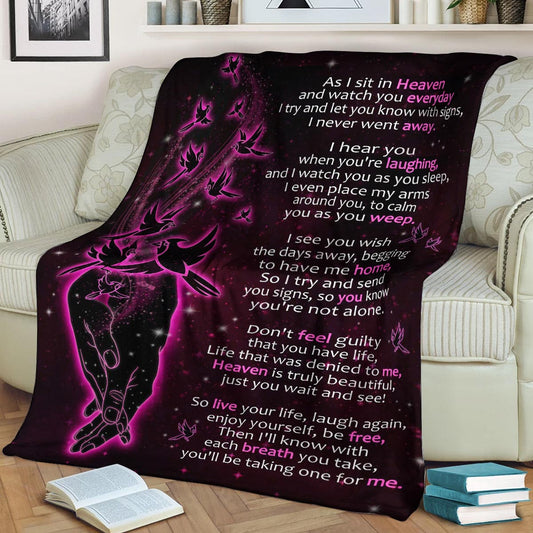 Purple Butterfly As I Sit In Heaven CLA1910385F Sherpa Fleece Blanket