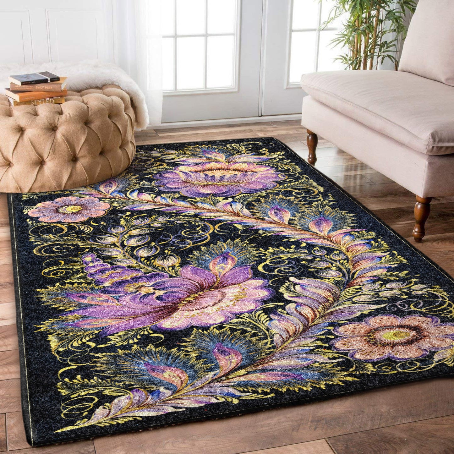 Purple Flower DD0810189R Rug