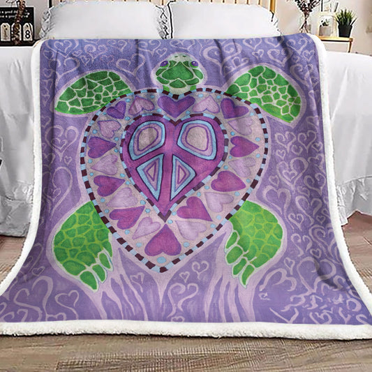 Purple Heart Turtle VD2410186F Sherpa Fleece Blanket