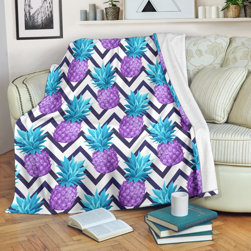 Purple Zig Zag Pineapple CL16100509MDF Sherpa Fleece Blanket