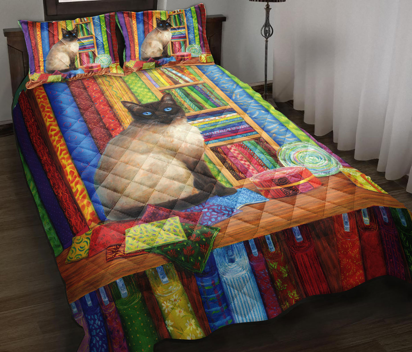 Quilt Shop Cat Quilt Bedding Set ND170909