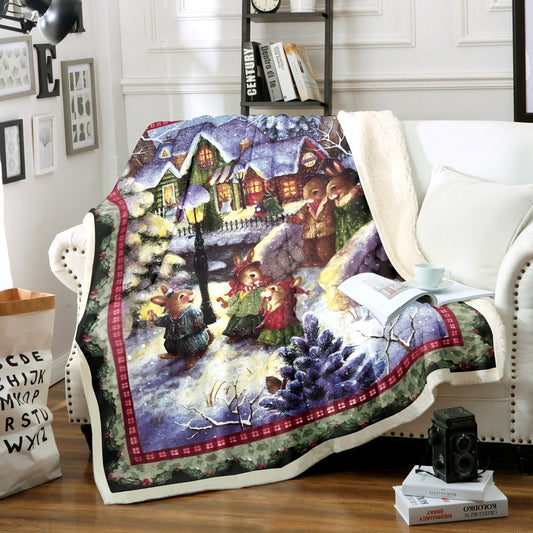 Rabbit Christmas TL0611137TT Sherpa Fleece Blanket