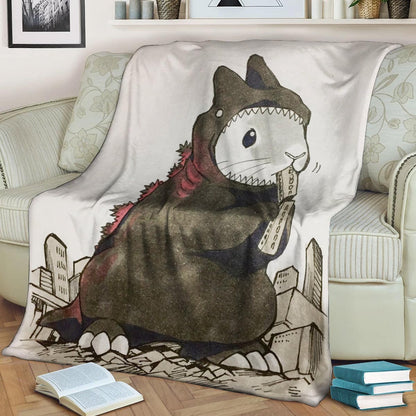 Rabbit DN161057F Sherpa Fleece Blanket