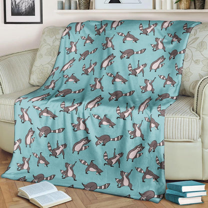 Raccoon Pattern CLA15100911F Sherpa Fleece Blanket