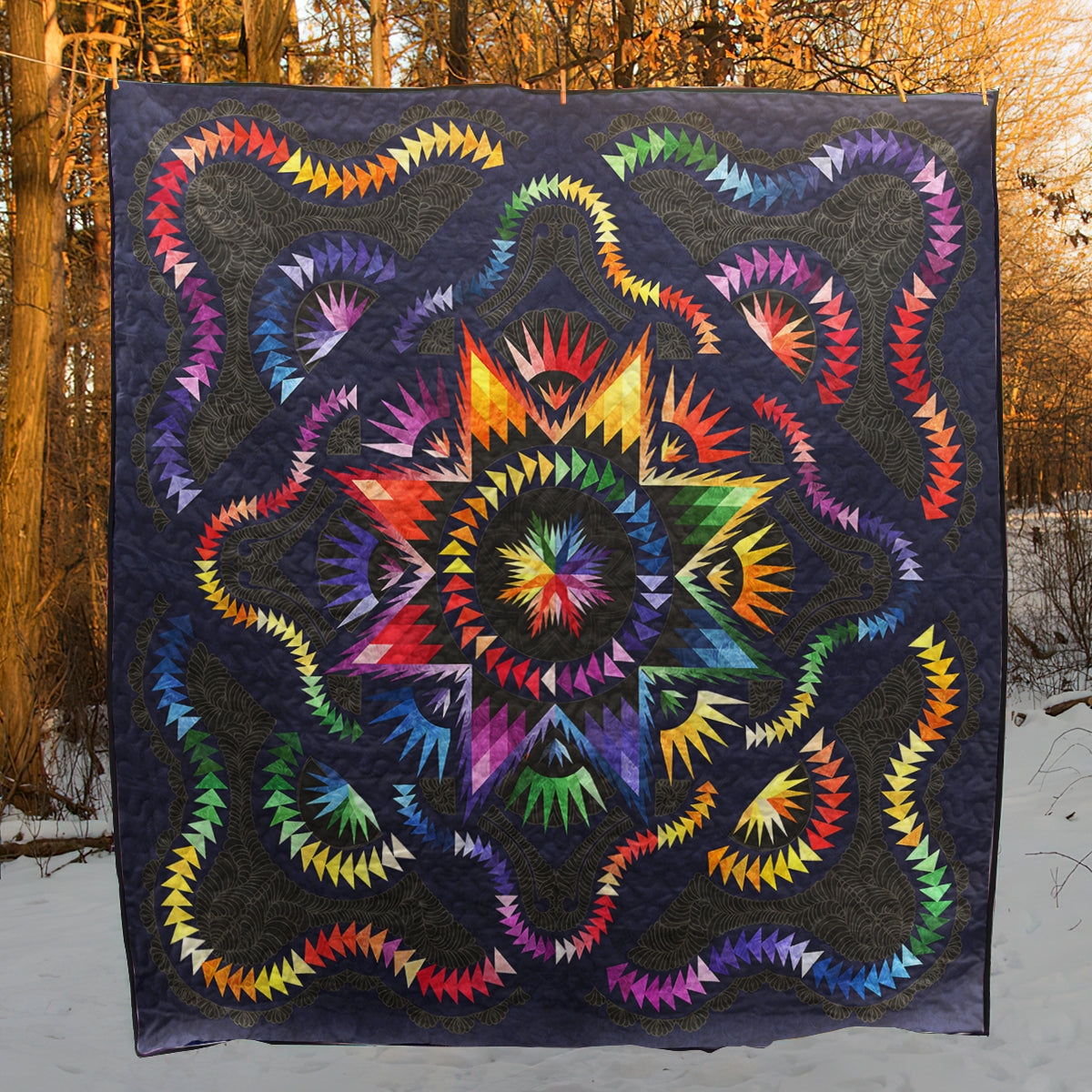 Radiant Rainbows Quilt Blanket HN290602M