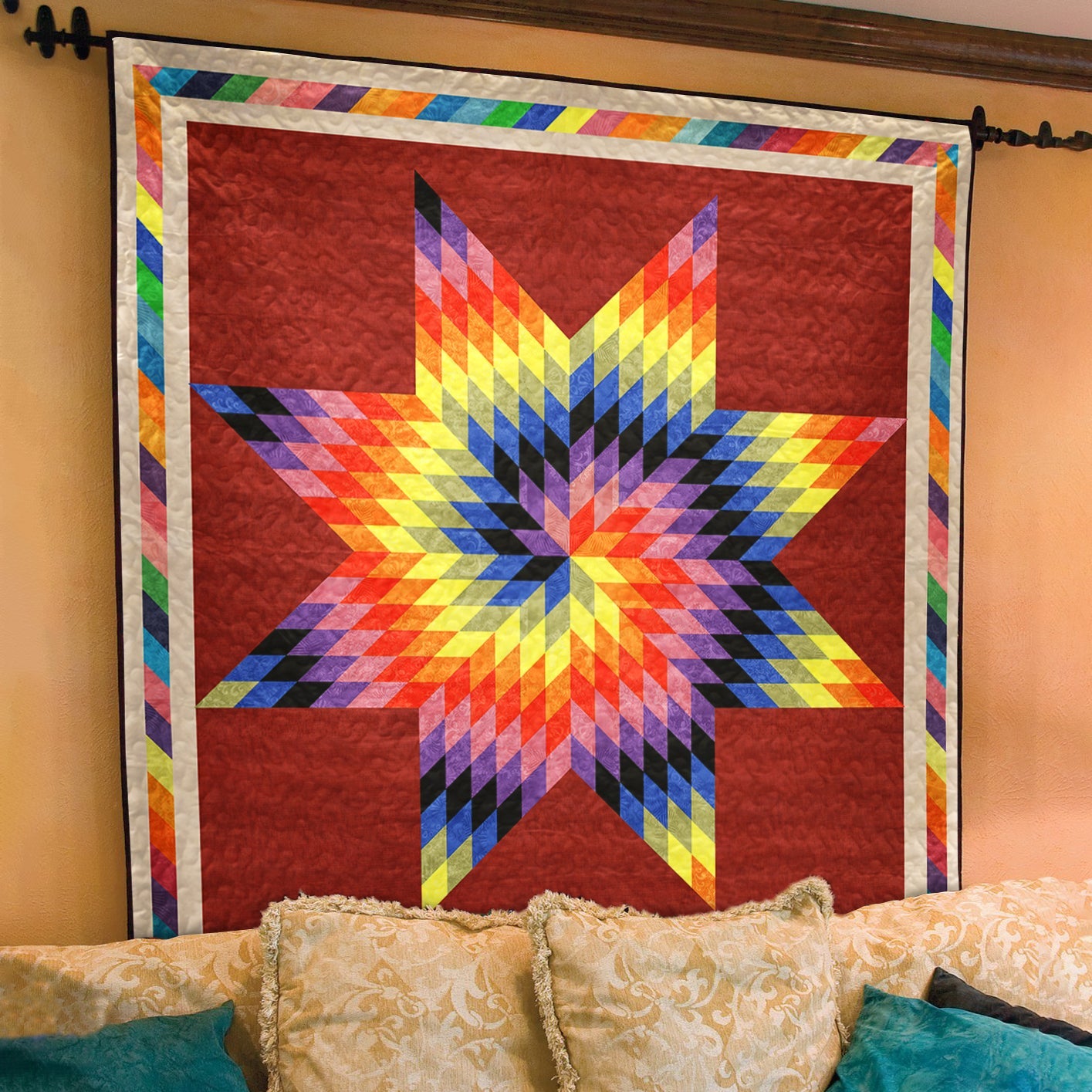 Rainbow Star Native American Quilt Blanket TL280504Q